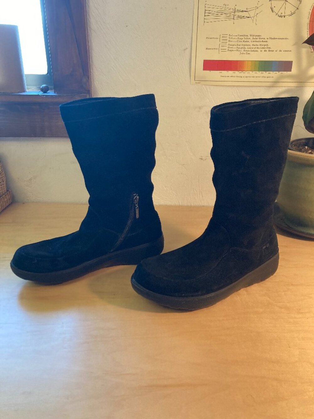 Fitflop Women's Crush Boots Size 10 Black Suede Wedge Zip Slouch